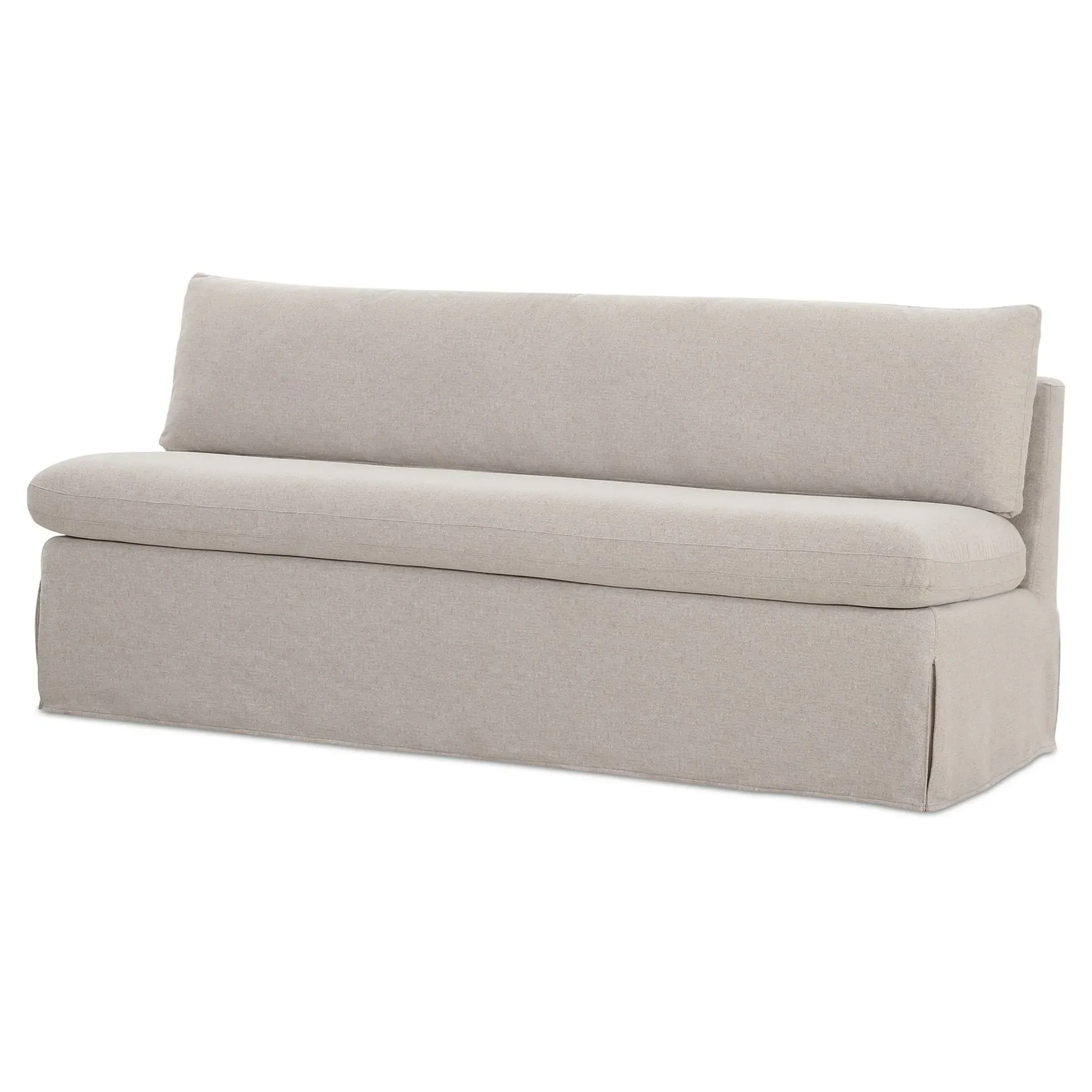 Lumiel 73" Slipcovered Dining Bench - Beige, Polyester