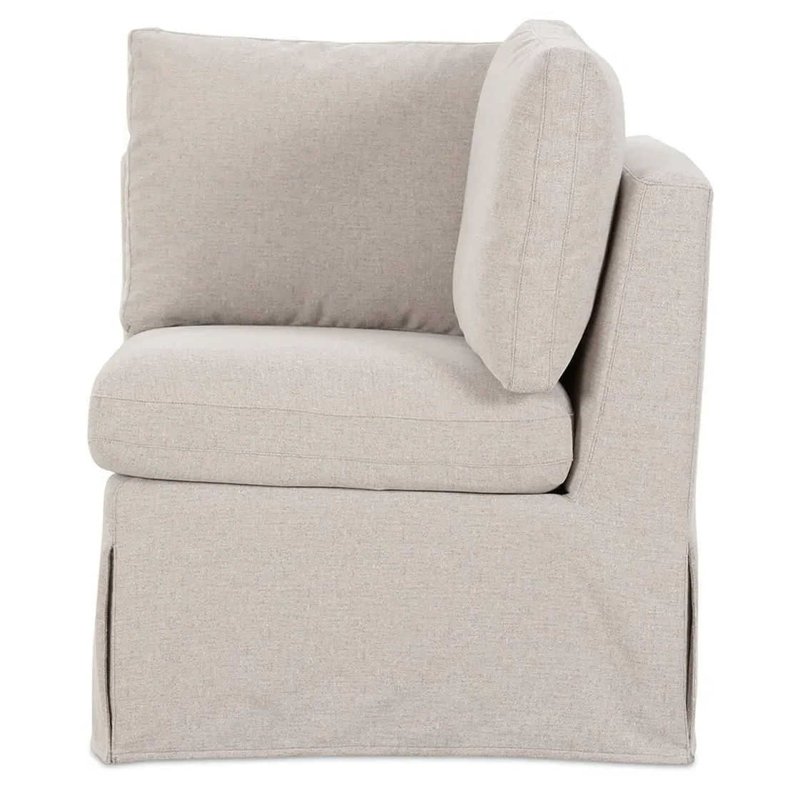 Lumiel Corner Slipcovered Dining Bench - Beige, Polyester