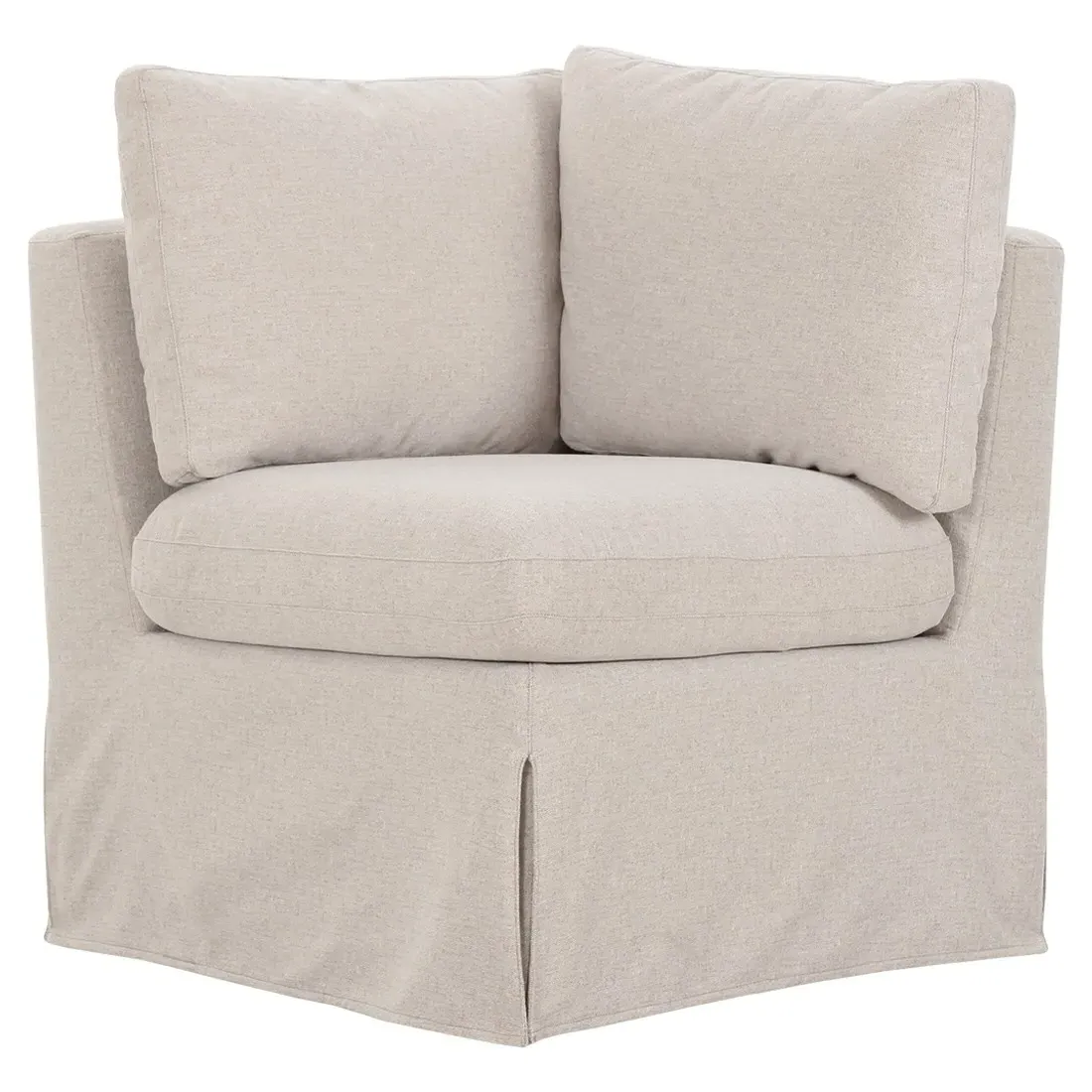 Lumiel Corner Slipcovered Dining Bench - Beige, Polyester