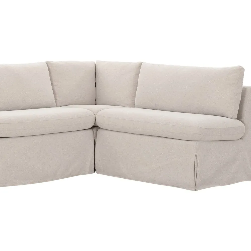 Lumiel L-Shaped Dining Banquette - Beige, Polyester