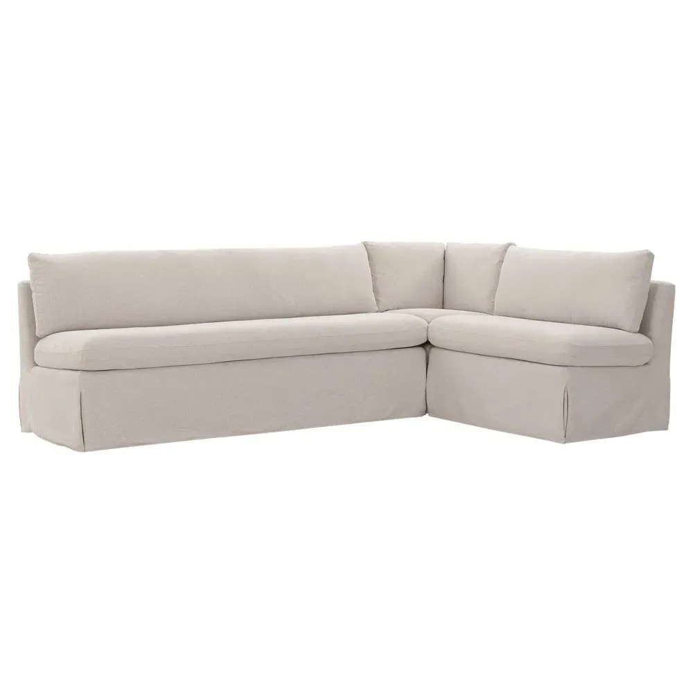 Lumiel L-Shaped Dining Banquette - Beige, Polyester