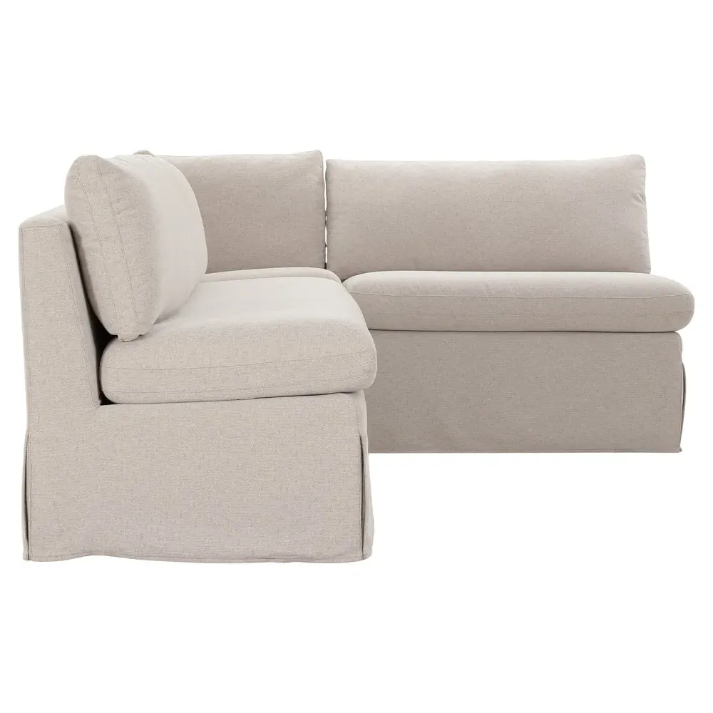 Lumiel L-Shaped Dining Banquette - Beige, Polyester