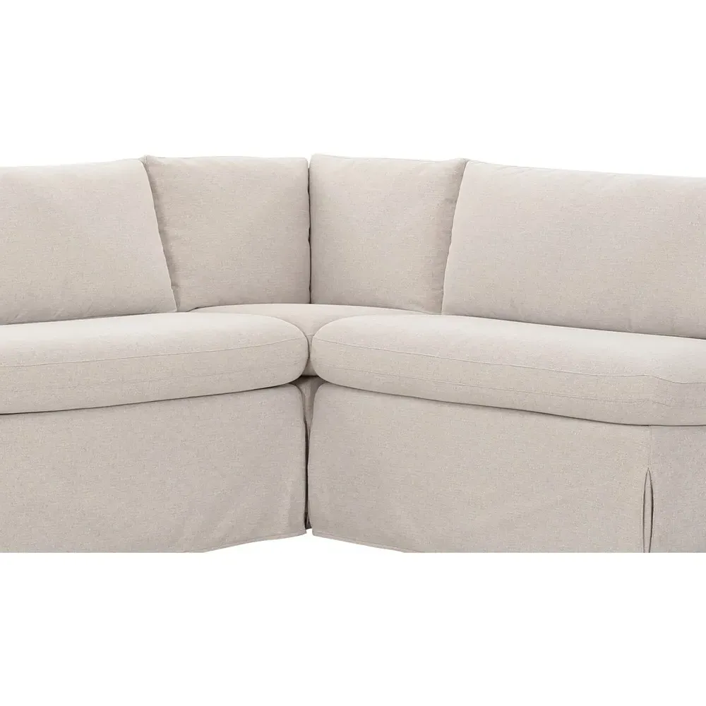 Lumiel L-Shaped Dining Banquette - Beige, Polyester