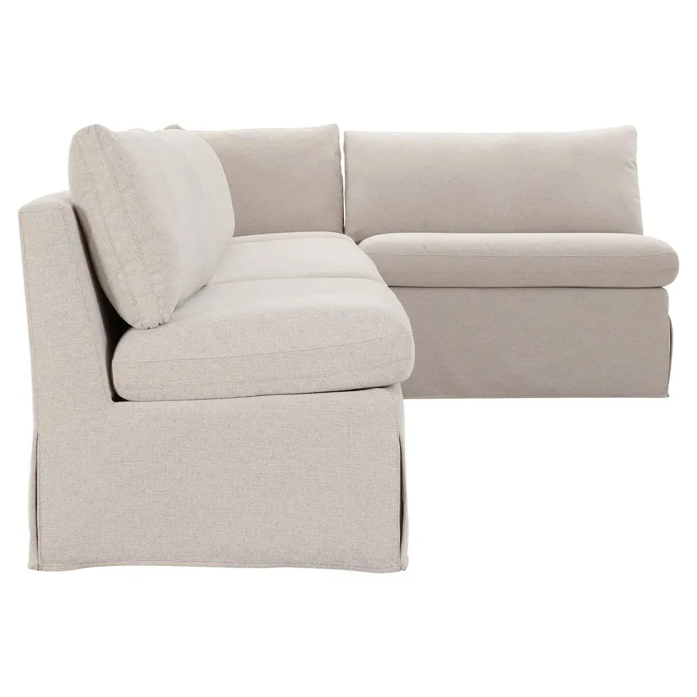 Lumiel L-Shaped Dining Banquette - Beige, Polyester