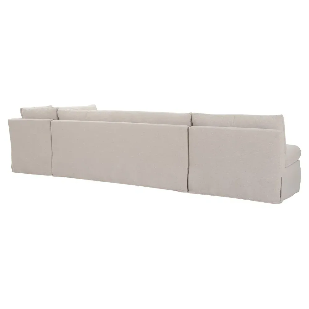 Lumiel L-Shaped Dining Banquette - Beige, Polyester