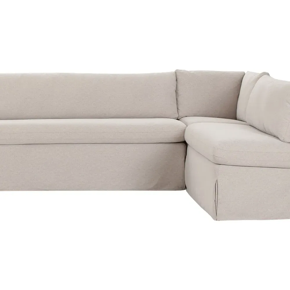 Lumiel L-Shaped Dining Banquette - Beige, Polyester