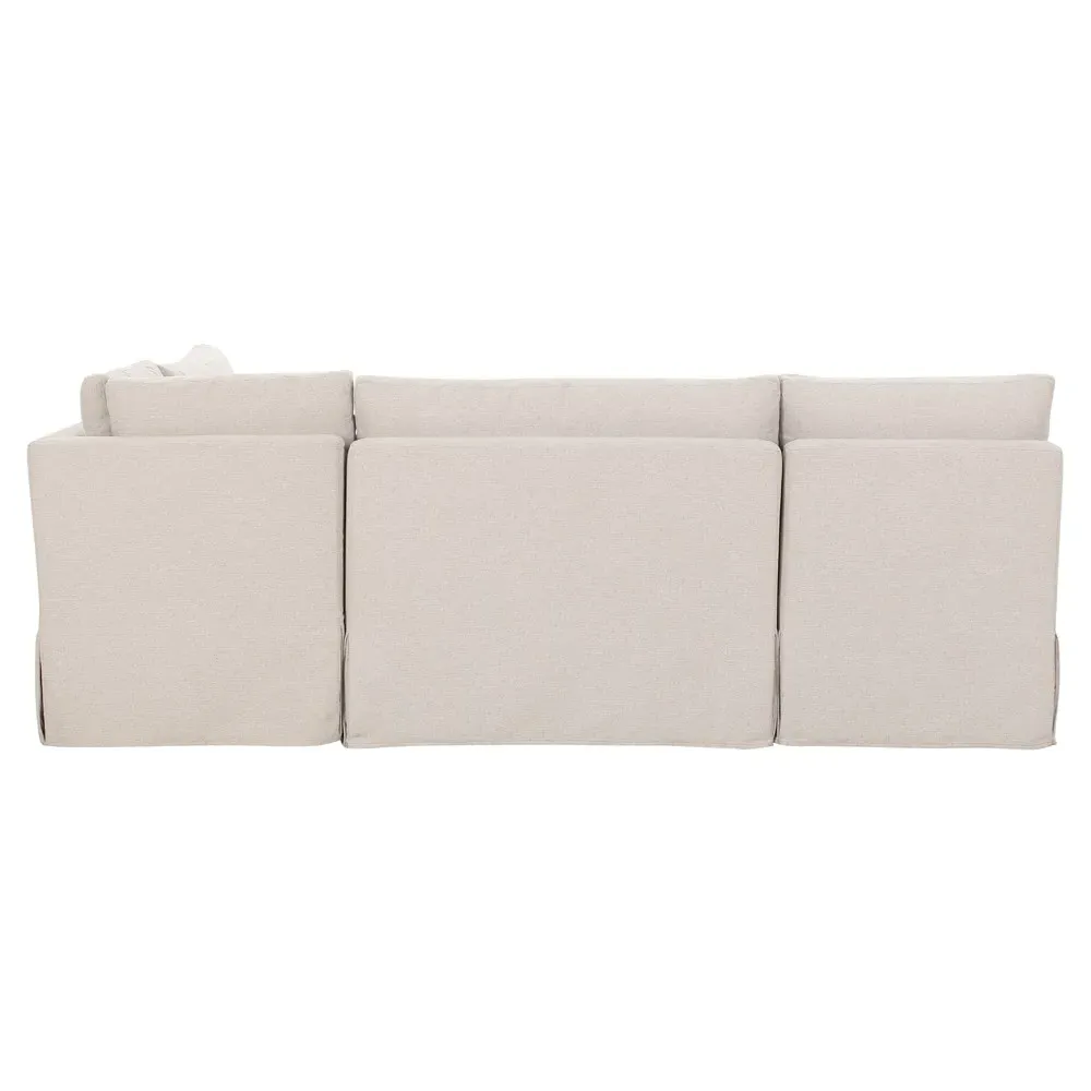 Lumiel L-Shaped Dining Banquette - Beige, Polyester