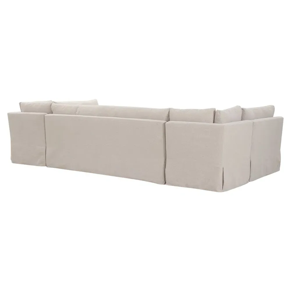 Lumiel U-Shaped Dining Banquette - Beige, Polyester