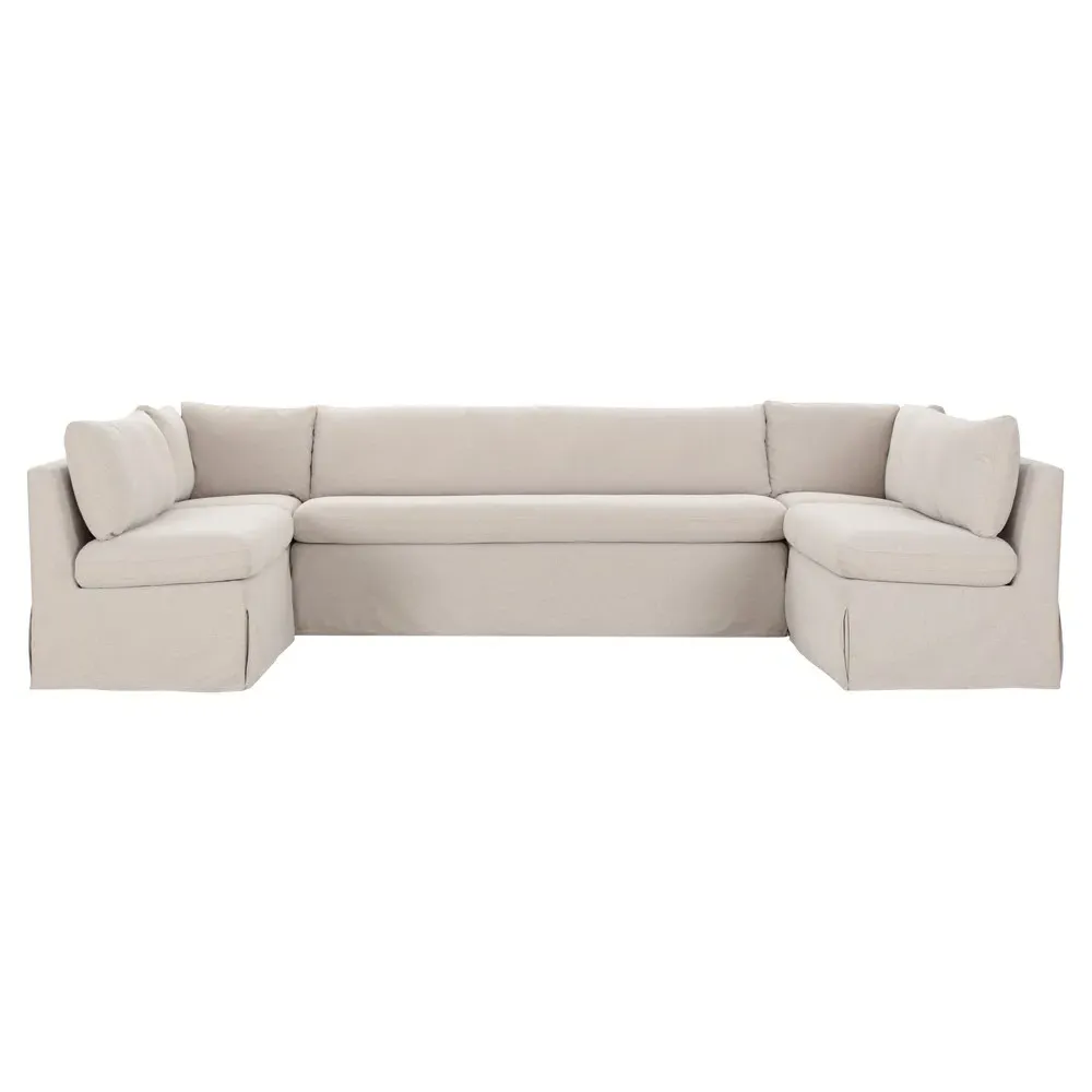 Lumiel U-Shaped Dining Banquette - Beige, Polyester