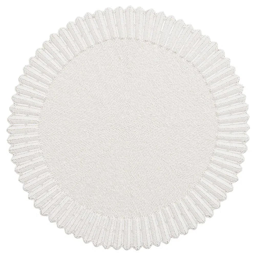 Lumina Glass Beaded Placemat Set of 2 - White