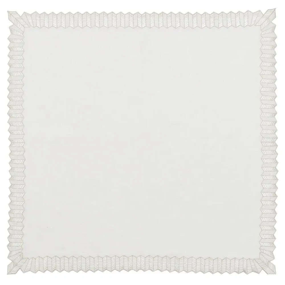 Lumina Ridged Edge Linen Napkin Set of 4 - White