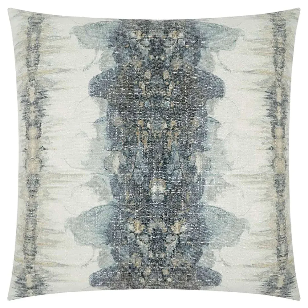 Luna Abstract Feather Down Throw Pillow - Blue