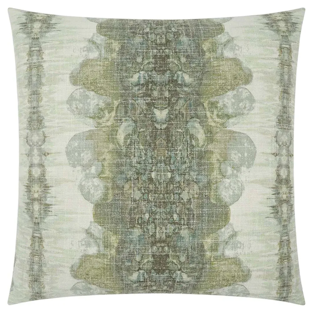 Luna Abstract Feather Down Throw Pillow - Green