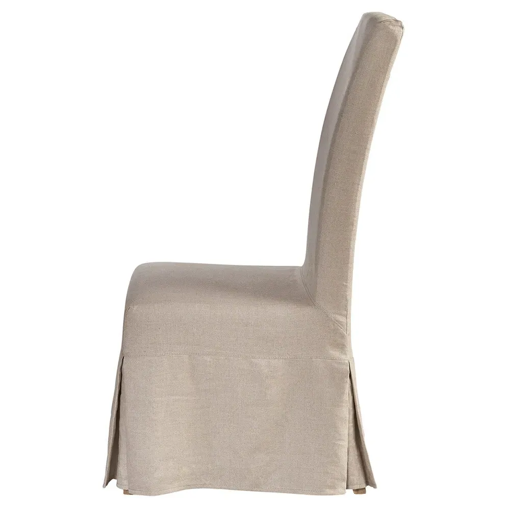 Luna French Country Parsons Dining Chair - Beige, Oak