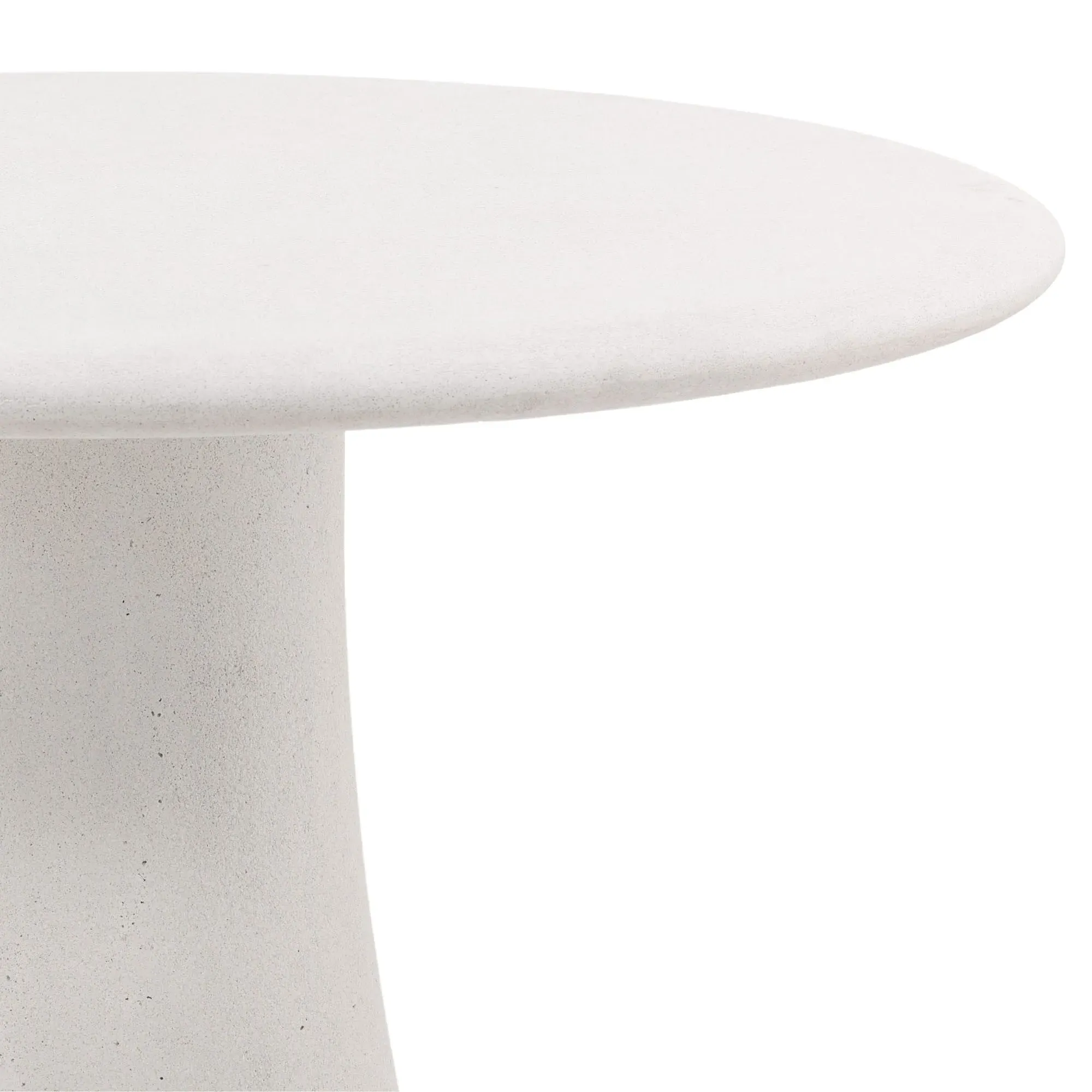 Luna Round Outdoor Dining Table - White, Concrete