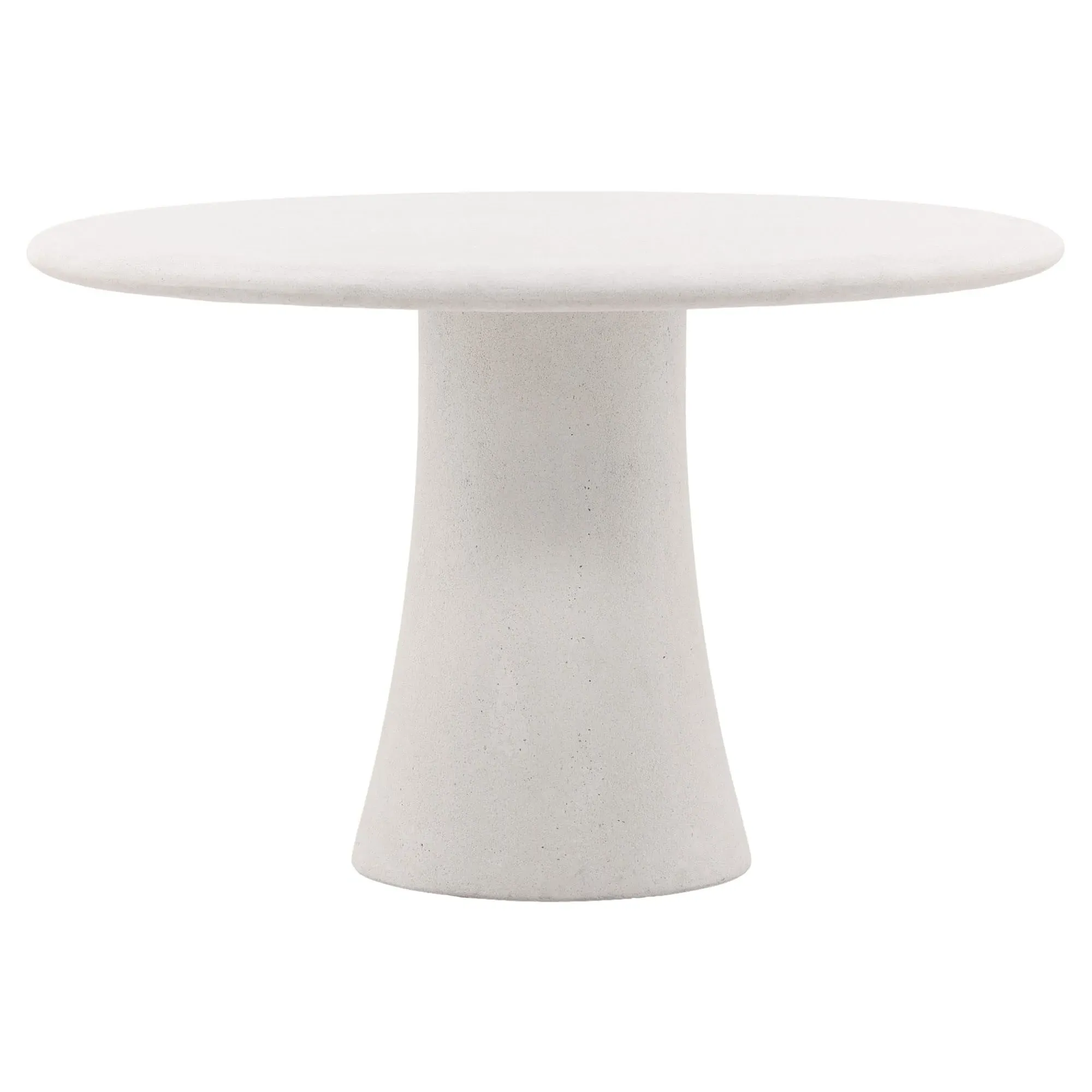Luna Round Outdoor Dining Table - White, Concrete image