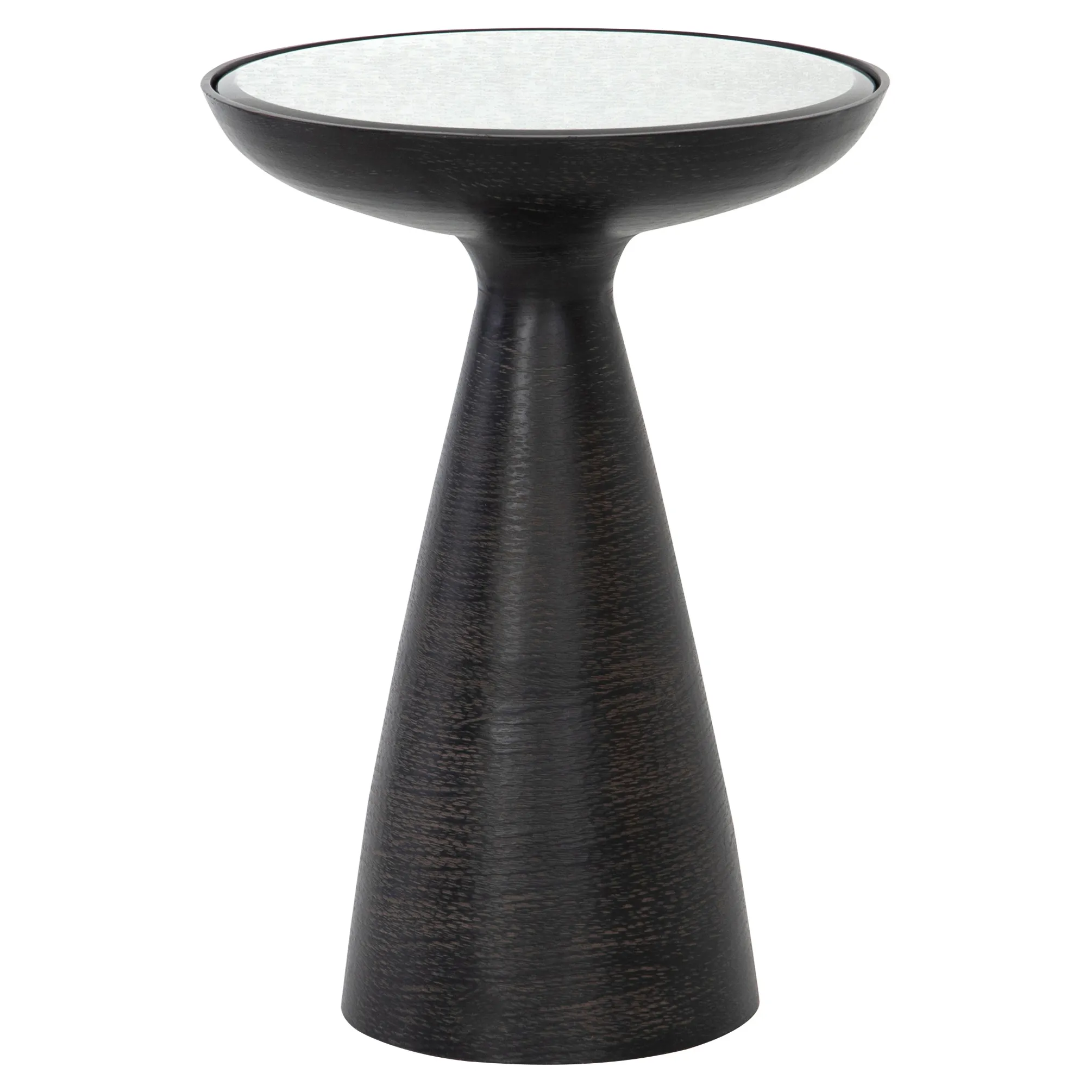 Lupe Round Side Table - Black, Glass image