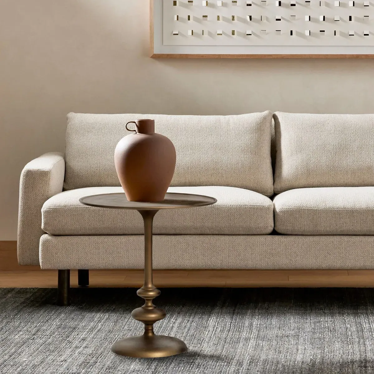 Lupe Round Side Table - Brass, Aluminum