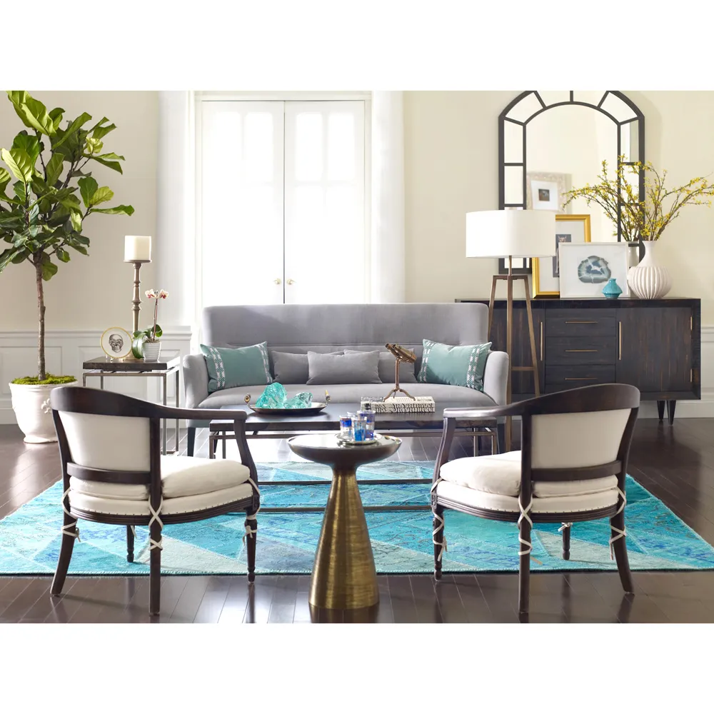 Lupe Round Side Table - Gold, Glass