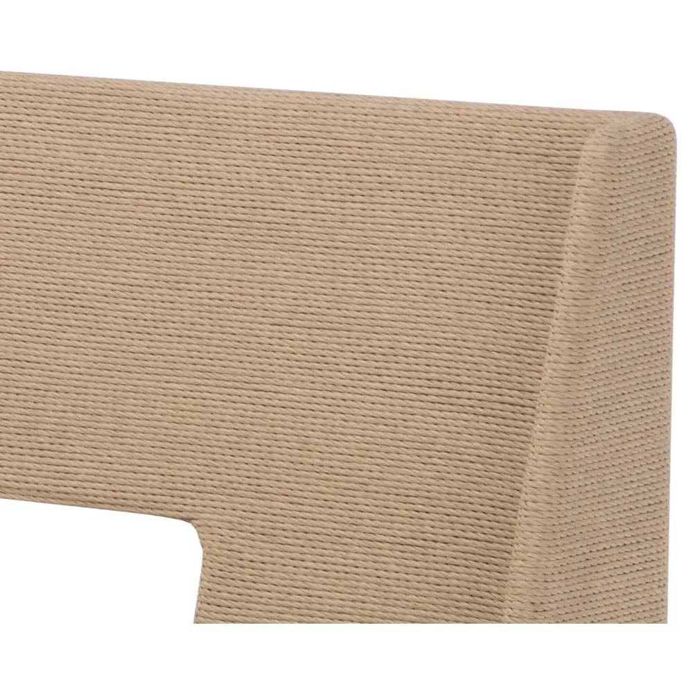 Luther Woven Rope Back Bench - Cognac, Oak