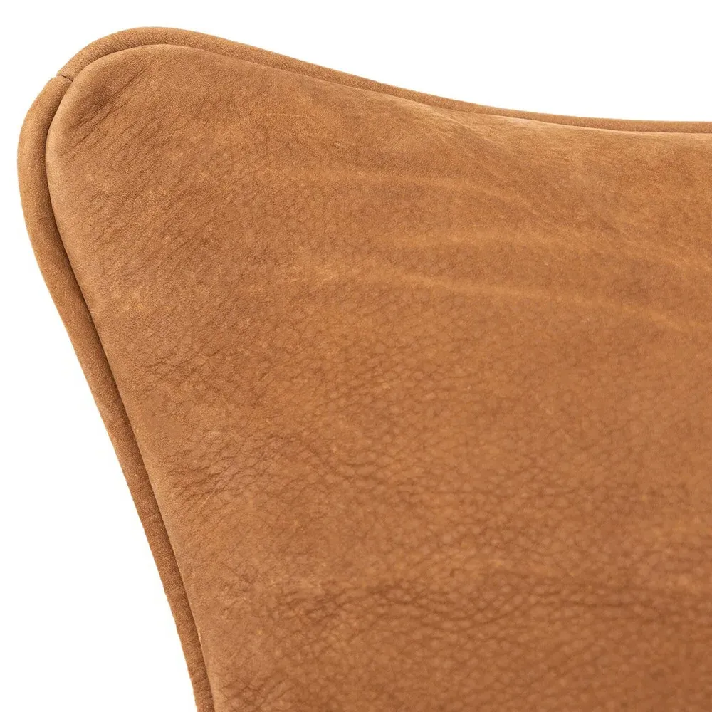 Luthira Lumbar Pillow - Brown, Leather