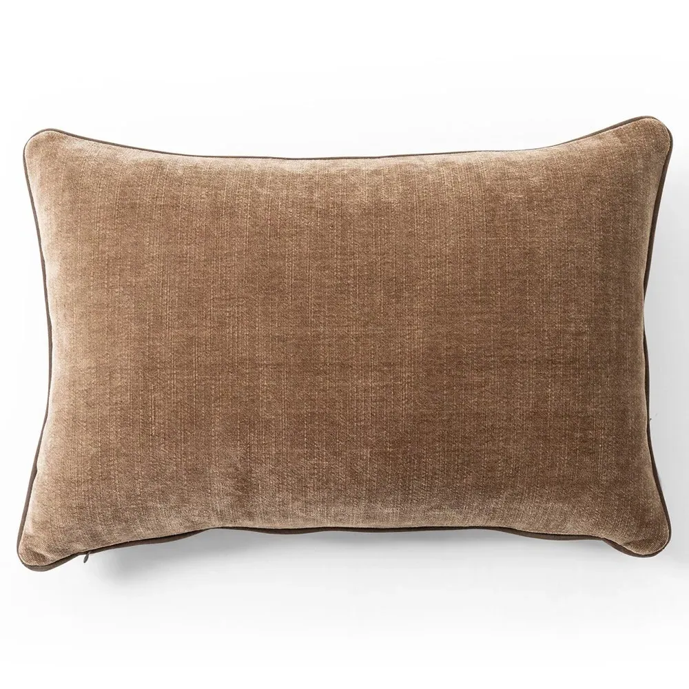 Luthira Lumbar Pillow - Dark Brown, Leather