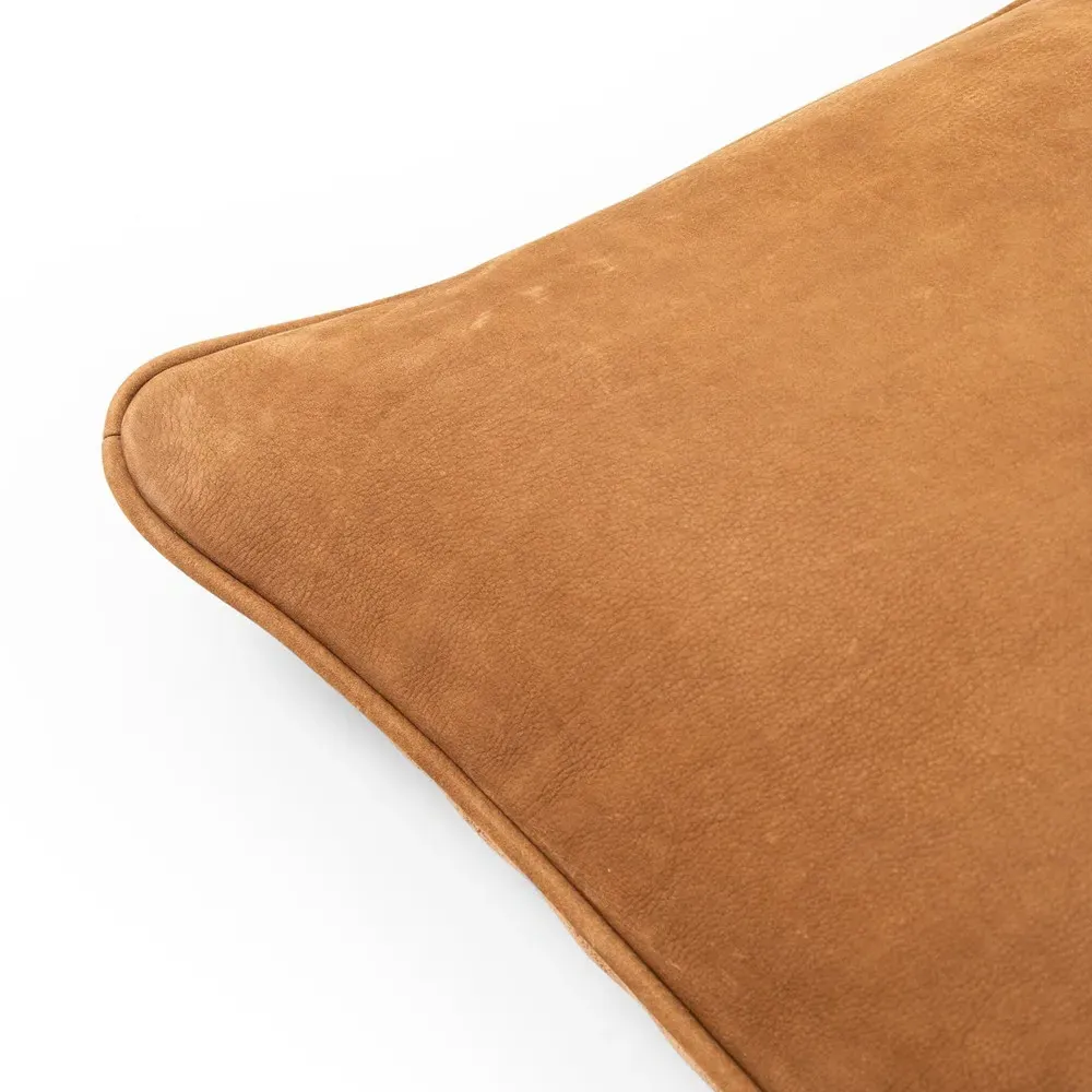 Luthira Throw Pillow - Brown, Leather