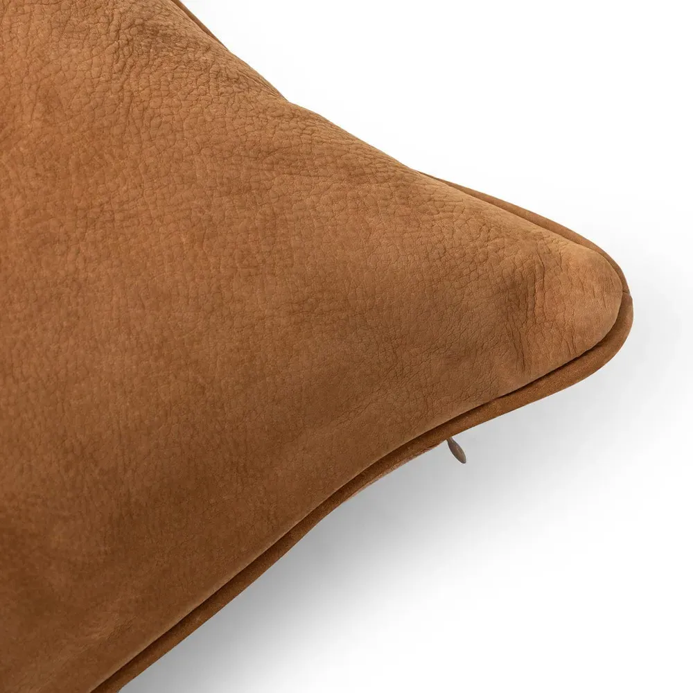 Luthira Throw Pillow - Brown, Leather
