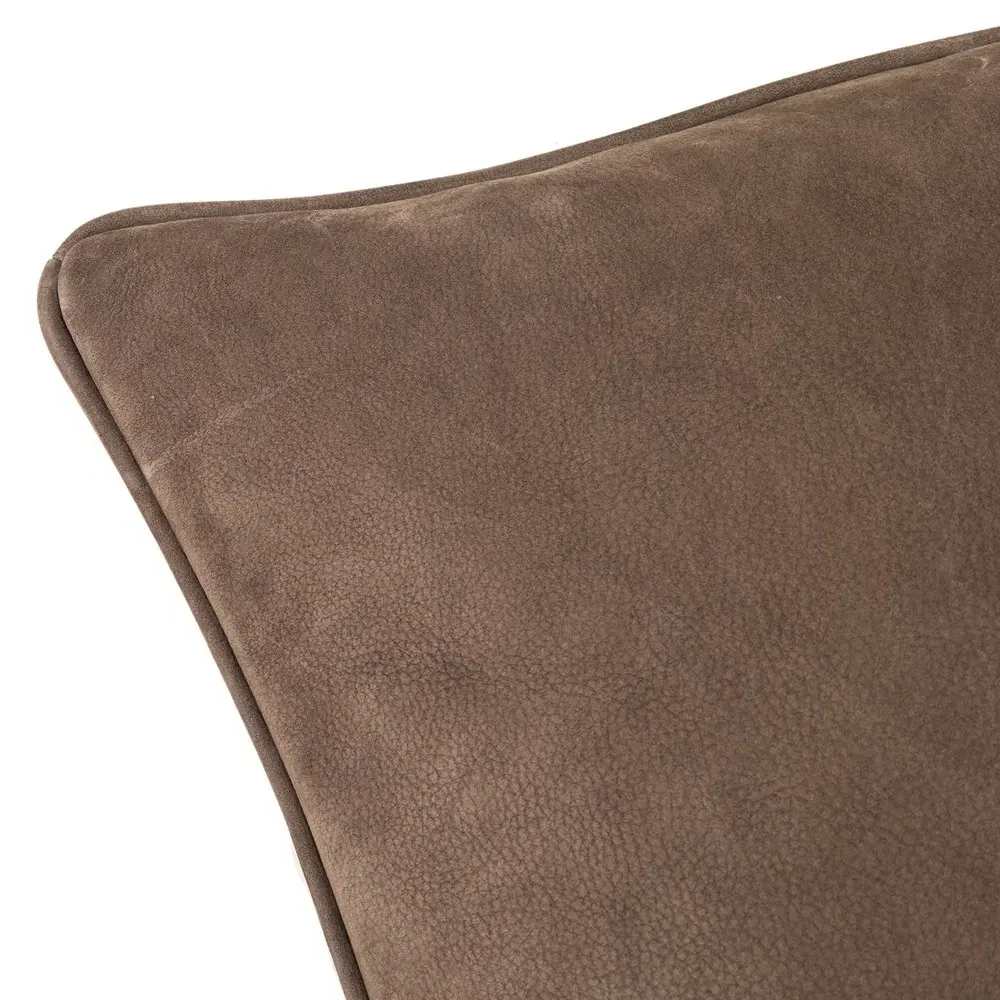 Luthira Throw Pillow - Dark Brown, Leather