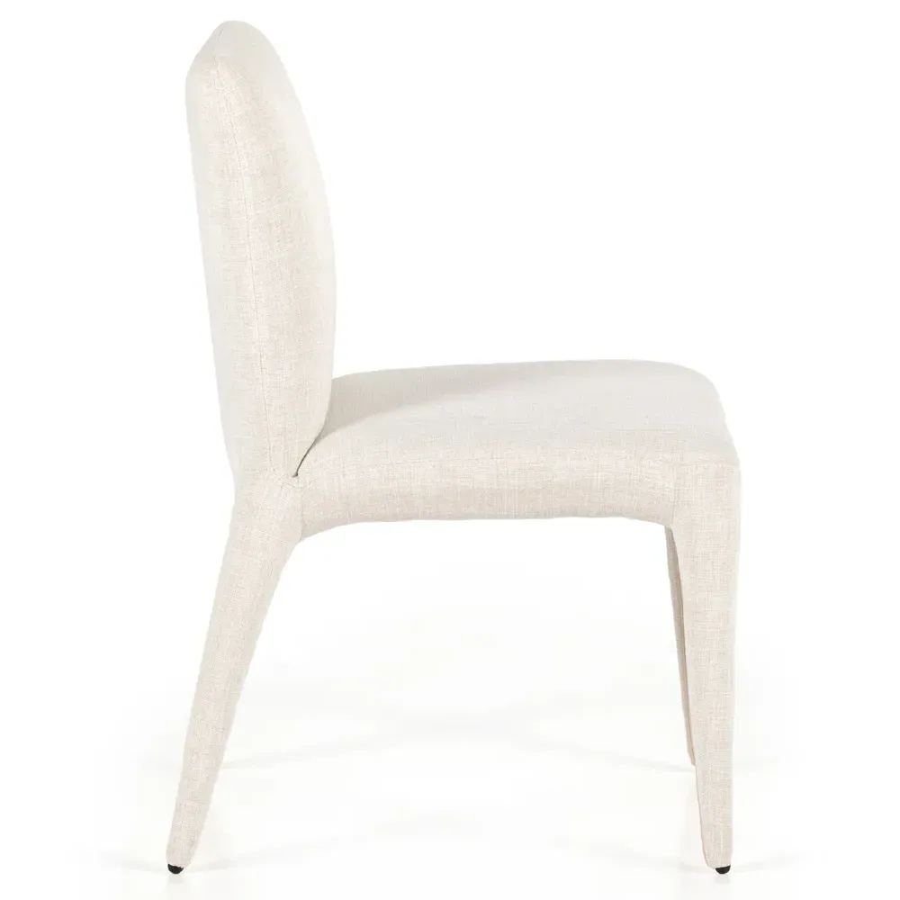 Luvinia Dining Side Chair - Off White, Linen