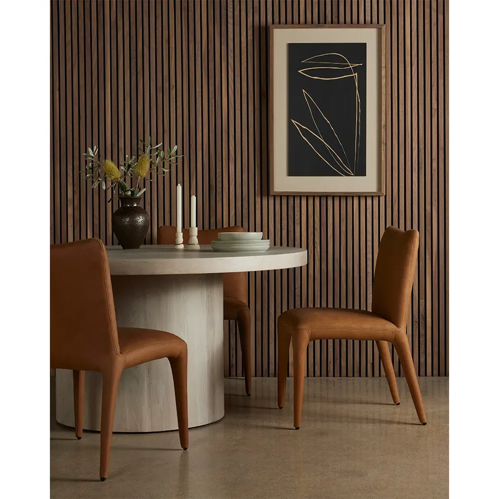 Luvinia Upholstered Dining Side Chair - Camel, Leather