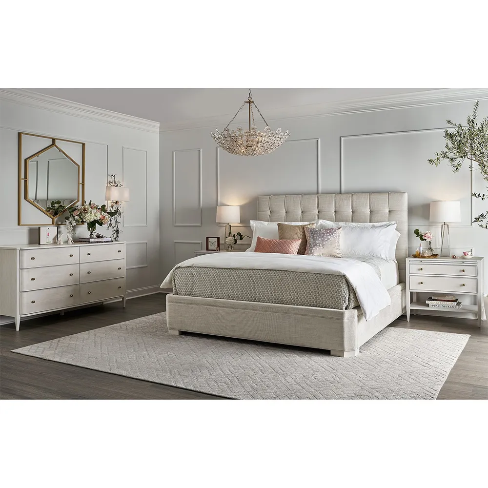 Lyanna King Size Tufted Platform Bed - Grey