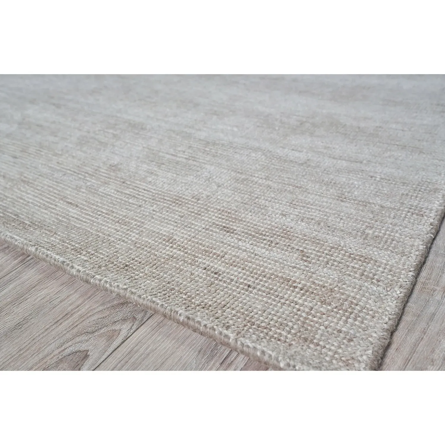 Lydia Solid Rug Sample - Beige, Wool
