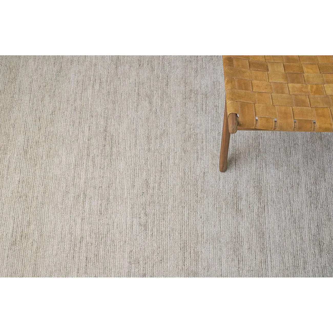 Lydia Solid Rug Sample - Beige, Wool