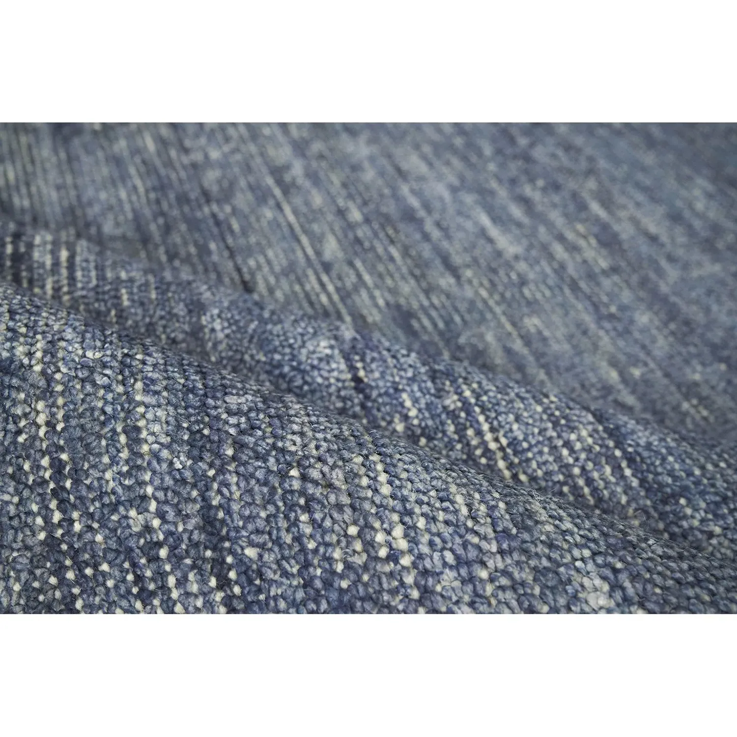 Lydia Solid Rug Sample - Blue, Wool