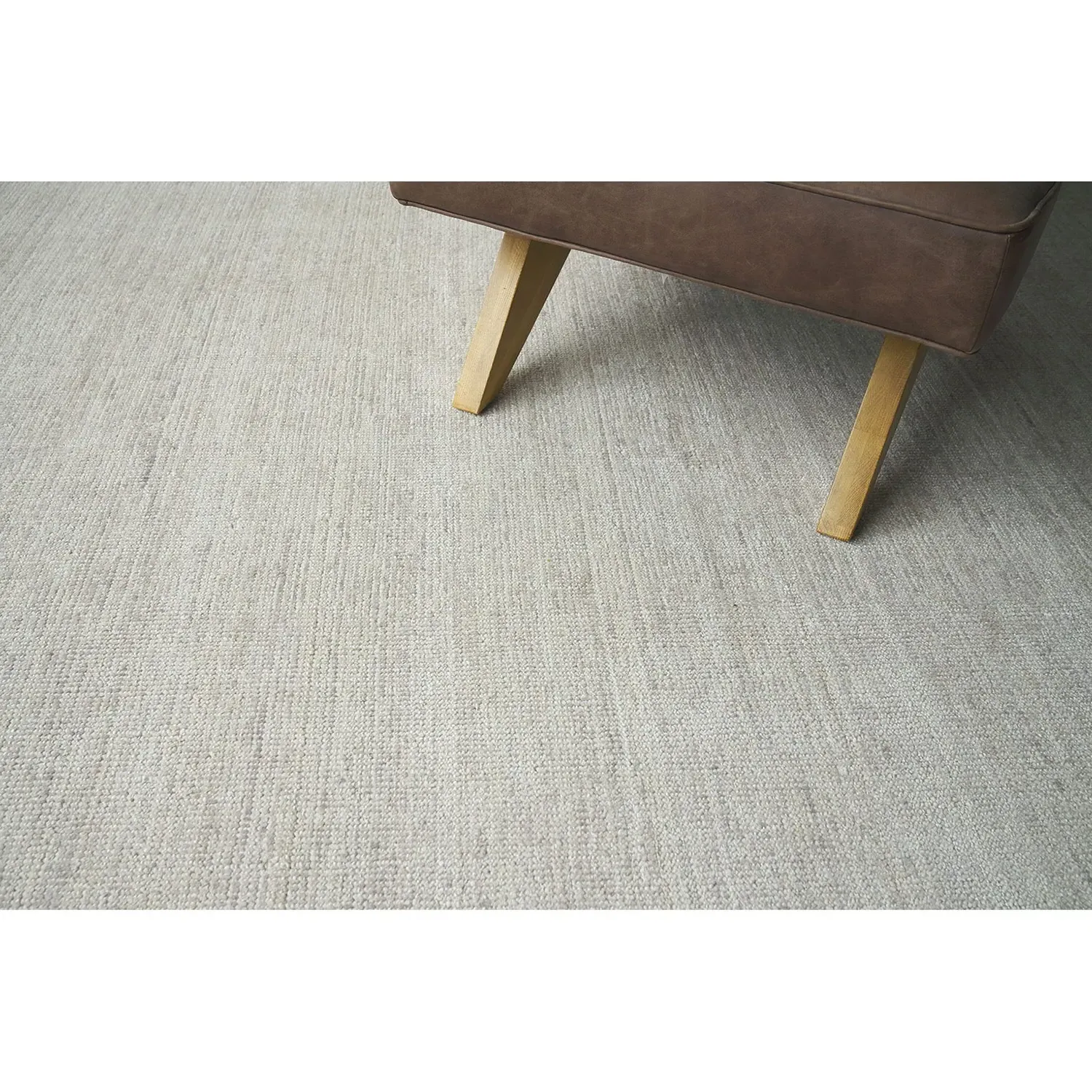 Lydia Solid Rug Sample - Silver, Wool