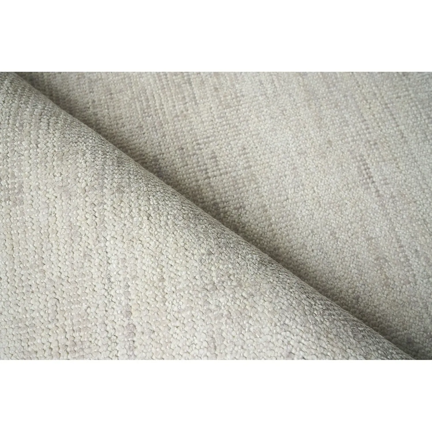 Lydia Solid Rug Sample - Silver, Wool