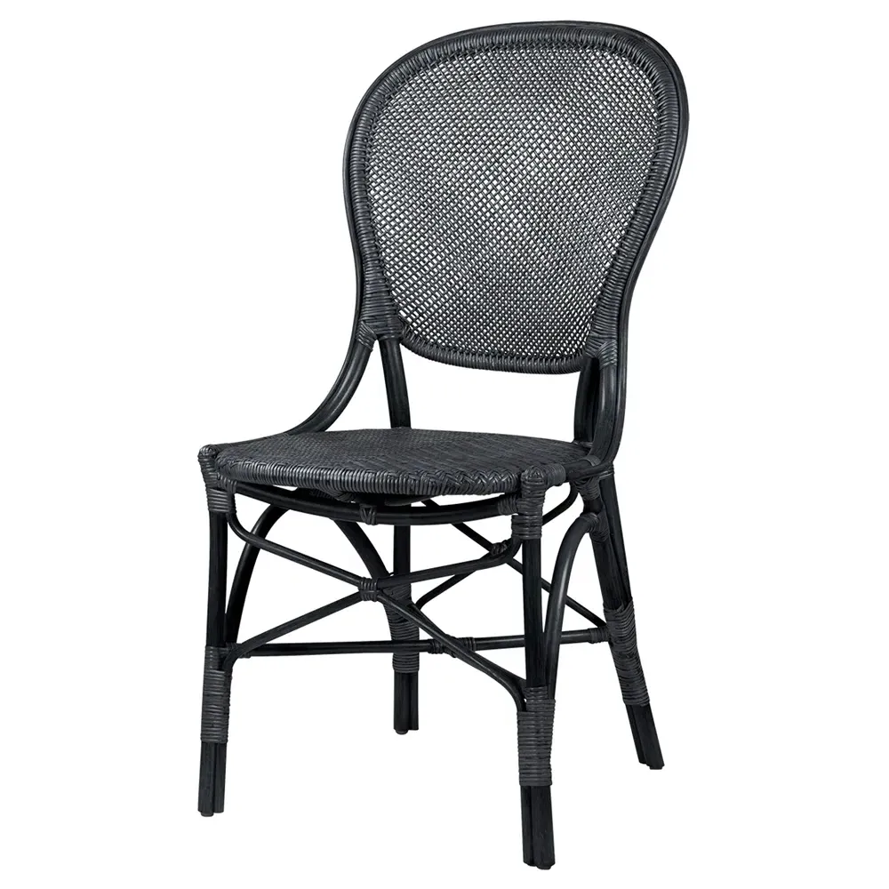 Lydia Woven Rattan Dining Side Chair - Black