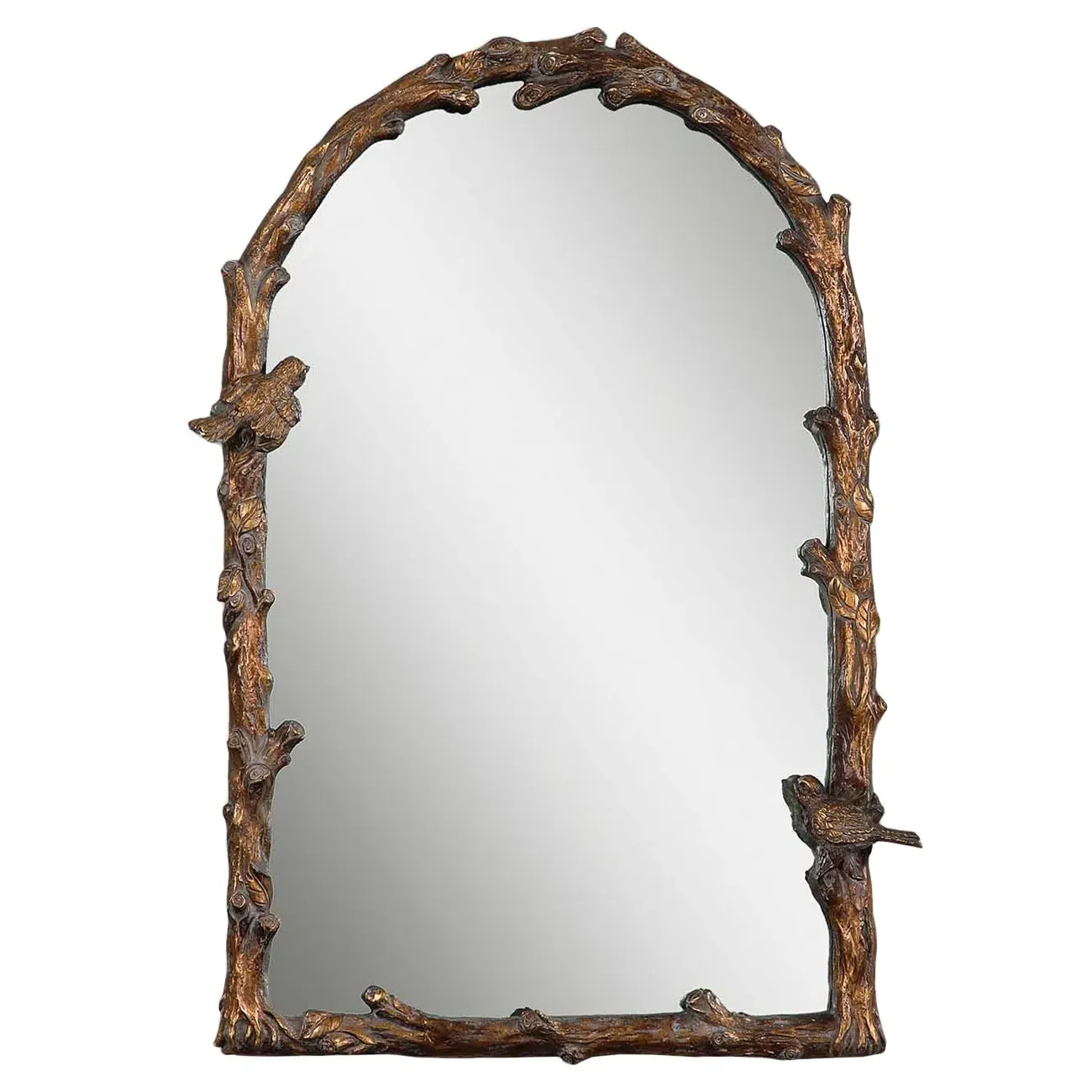 Lylah Arched Wall Mirror - Gold, Metal image