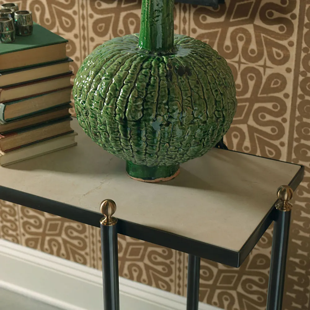 Lyle Finial Console Table - Beige, Marble