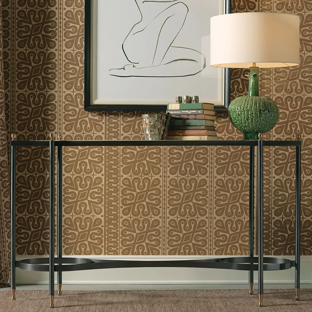 Lyle Finial Console Table - Beige, Marble