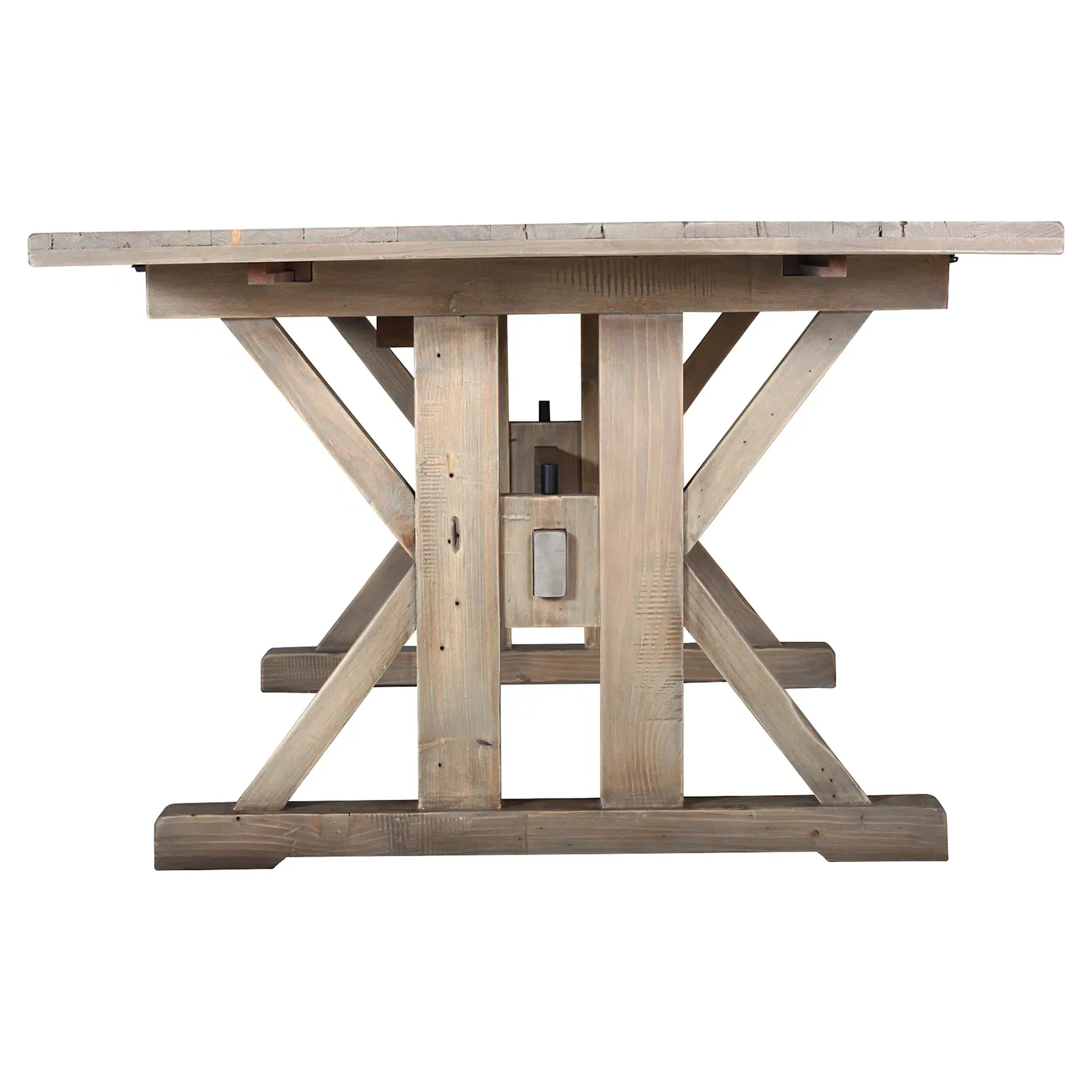 Lyle Lodge Trestle Extendable Dining Table - Brown, Reclaimed Pine