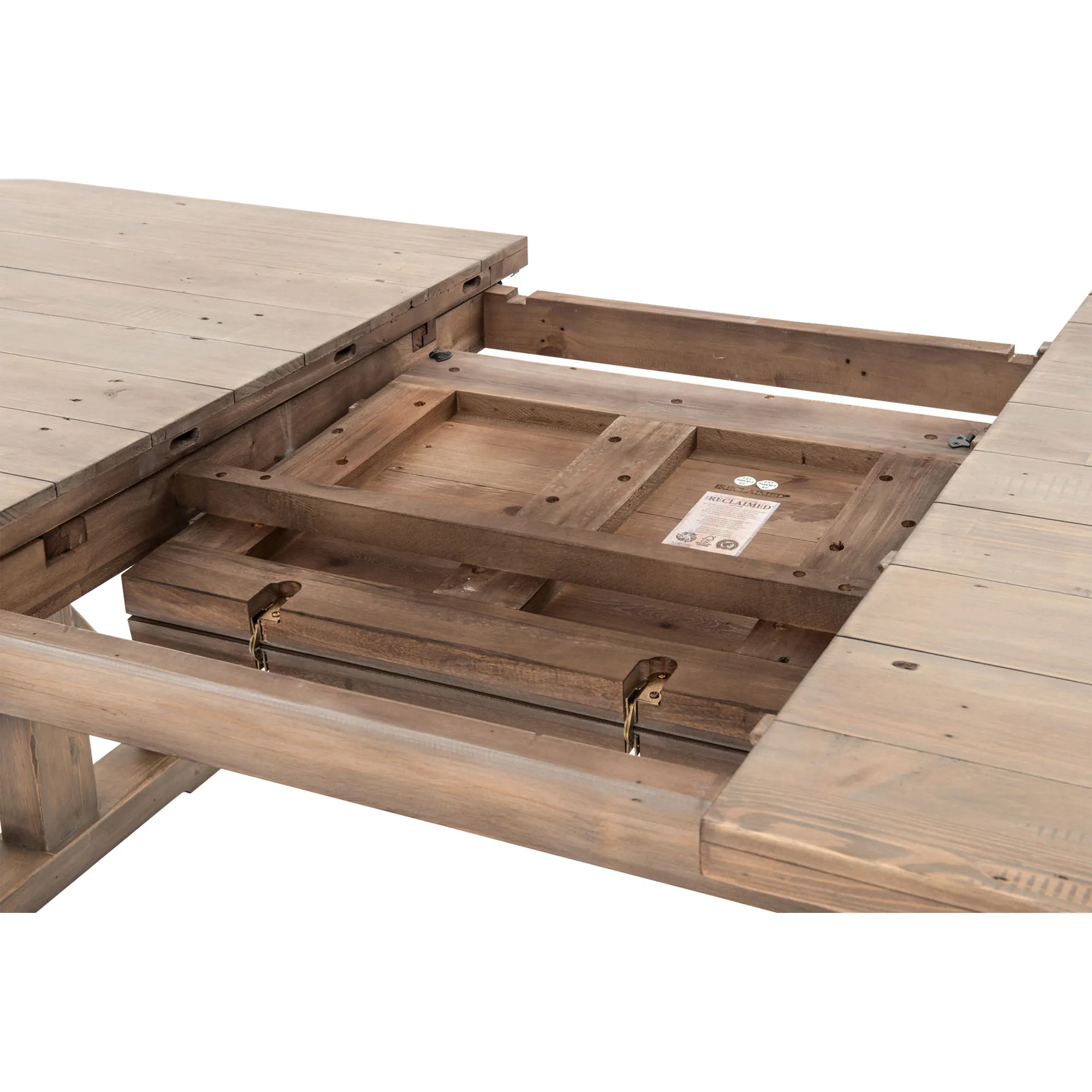 Lyle Lodge Trestle Extendable Dining Table - Brown, Reclaimed Pine