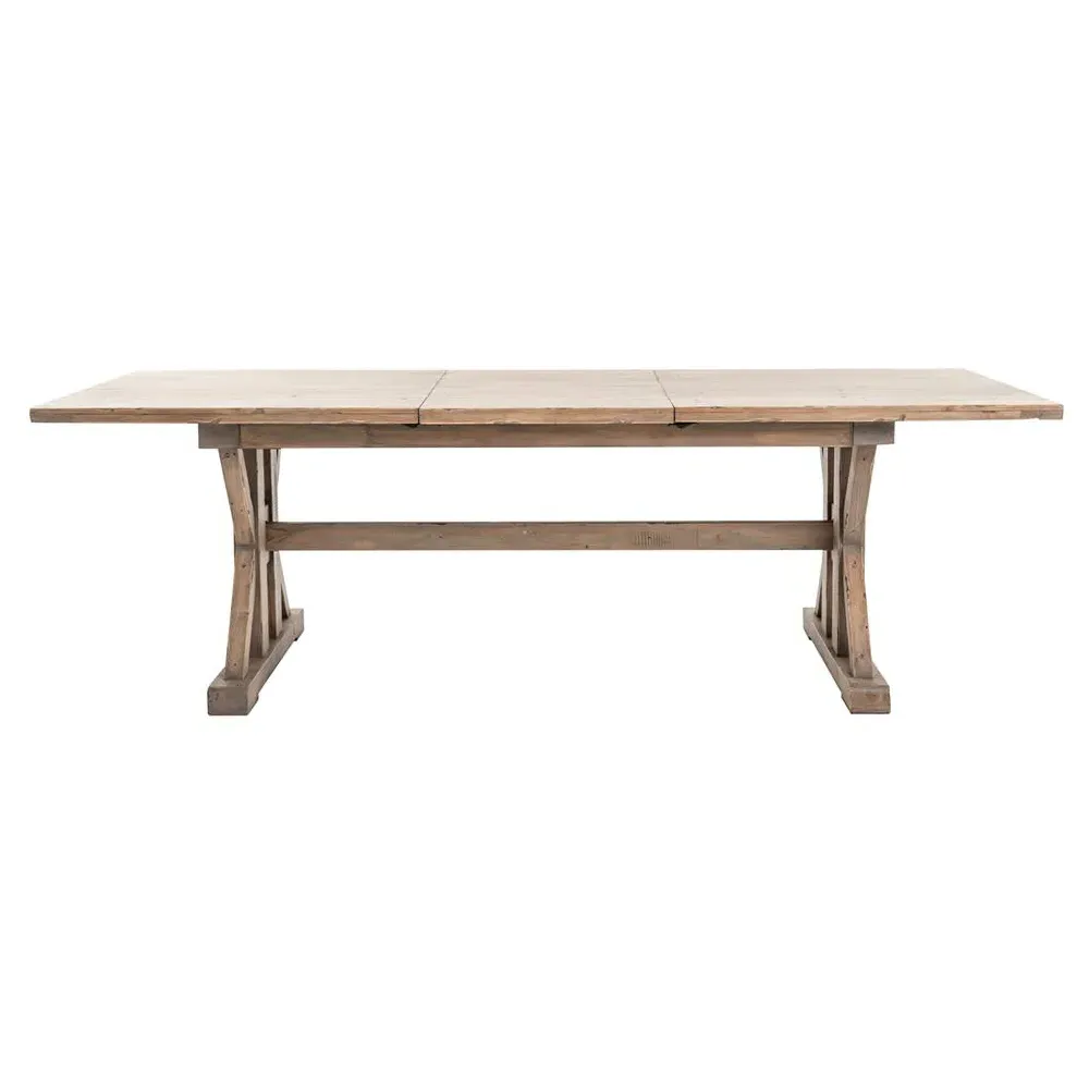 Lyle Lodge Trestle Extendable Dining Table - Brown, Reclaimed Pine
