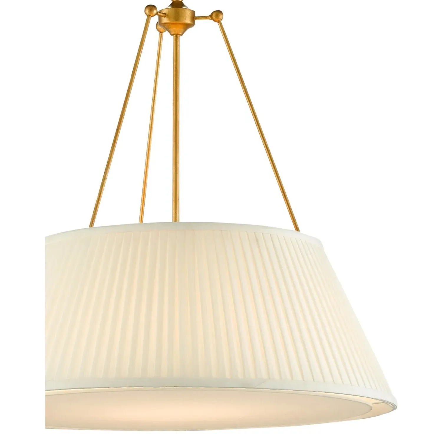 Lylia Pendant Light with Pleated Shade - Antique Gold, Iron