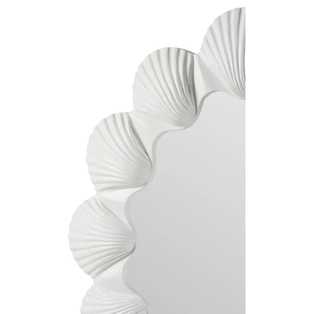 Lylia Scalloped Wall Mirror - White