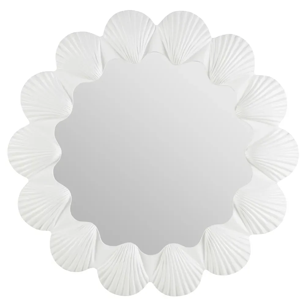 Lylia Scalloped Wall Mirror - White image