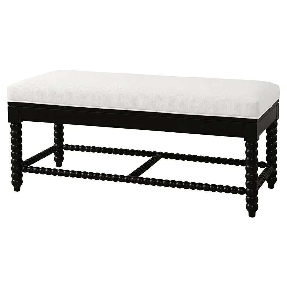 Lynda Bench - Black, Rubberwood
