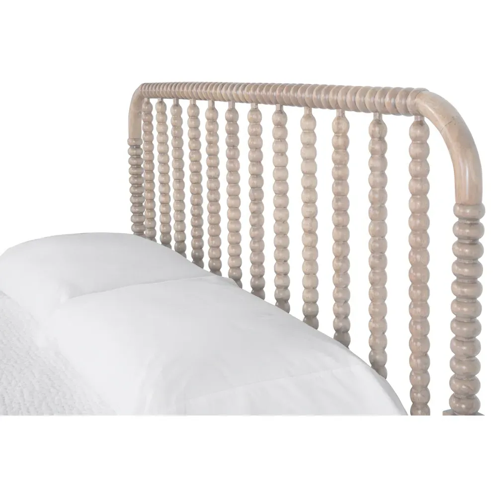 Lynda King Size Spindle Bed - Beige, Rubberwood