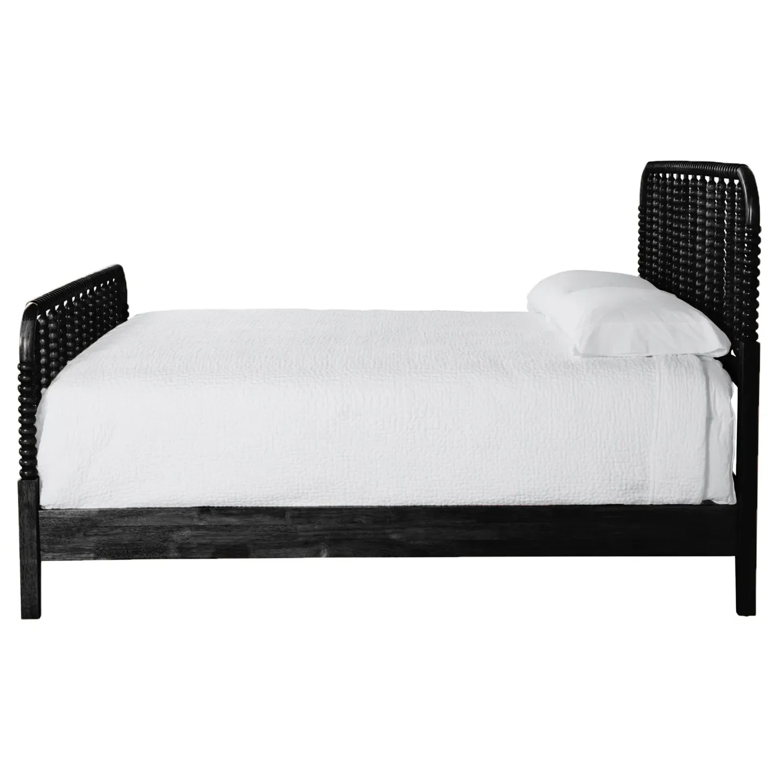 Lynda King Size Spindle Bed - Black, Rubberwood